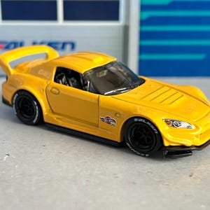 Hot Wheels Honda s2000 yellow ryu mainline with deep dish Real Rider wheel swap 1/64 scale jdm toy car