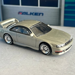 Hot Wheels Nissan s14 Silvia metal base premium with custom real rider wheel swap 1/64 scale