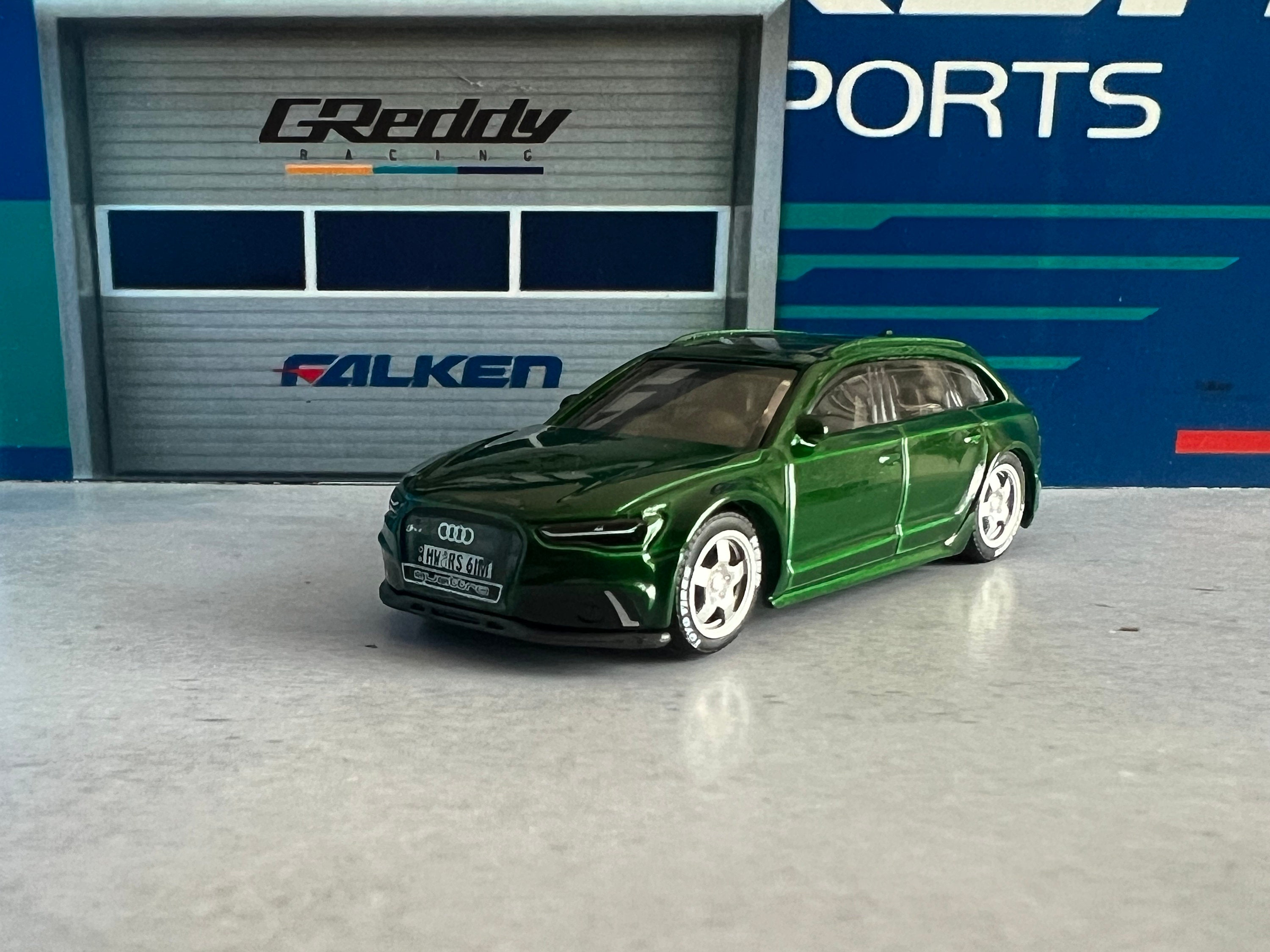 Custom Hot Wheels Audi Rs6 Avant Green With Real Rider Swap