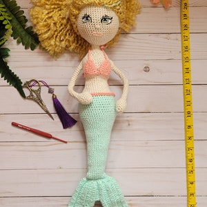 Handmade crochet mermaid doll