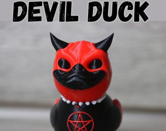 Devil Duck | Evil Duck Figurine | Halloween Decor | Horror Duck Collectible | Spooky Desk Decor | Creepy Cute Gag Gift
