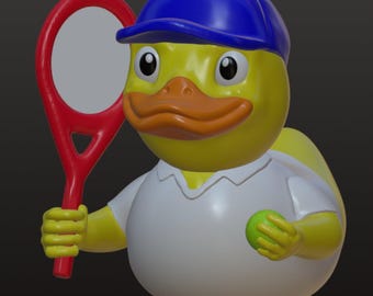 Tennis Duck | Tennis Coach Gift | Team Banquet Gift | Senior Night Gift | Male and Female Tennis Player Figurine | Tennis Decor