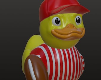 Wisconsin Football Duck | Red and White Striped Duck | Wisconsin Fan Gift | College Football Gift | Tailgate Decor | Alumni Gift