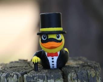 Tuxedo Duck with Top Hat and Monocle | Fancy Duck Figurine | Funny Office Desk Decor | Gag Gift | Ducking Duck | Youve Been Ducked