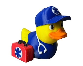 EMT Duck | Paramedic Gift | EMS Week Gift for First Responders | Ambulance Duck Figurine | EMT Graduation Gift | Dashboard Decor