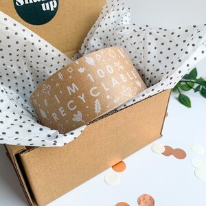 Packing tape, Packaging tape, Box tape, Sticky tape, Eco tape, Recycled tape, Paper tape, Patterned tape, Kraft tape, brown tape image 2
