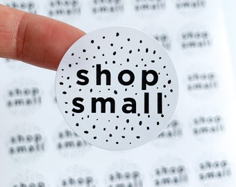 X35 “shop small” stickers, postage stickers, packaging sticker, sticker sheet, small business labels, recycled stickers, recyclable, spotty