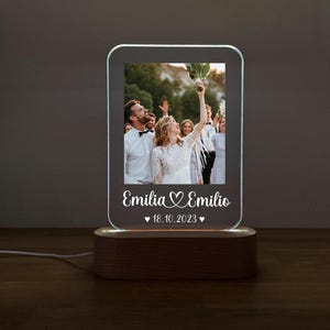 Hochzeitsgeschenk, Fotogeschenk, Geburtstagsgeschenk Mama, Jahrestag Geschenk für Ihn, Geschenk für Freundin, LED Nachträglicht, Familiyfoto