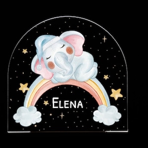 Personalized rainbow night light, kids personalized, baby gift birth, personalized night light baby, night lamp, baptism gift