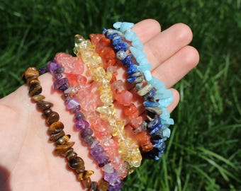 Pulsera de cristal, pulsera de piedras preciosas, regalo para mujer, pulsera hecha a mano, piedra de cuarzo, aventurina, ágata, pulsera ajustable, joyería con cuentas