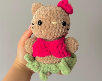Tropical Summer Cute Kitty • Cute crochet plushie • Gift • Desk buddy • Accesory • Cuddley Toy • Room Decor