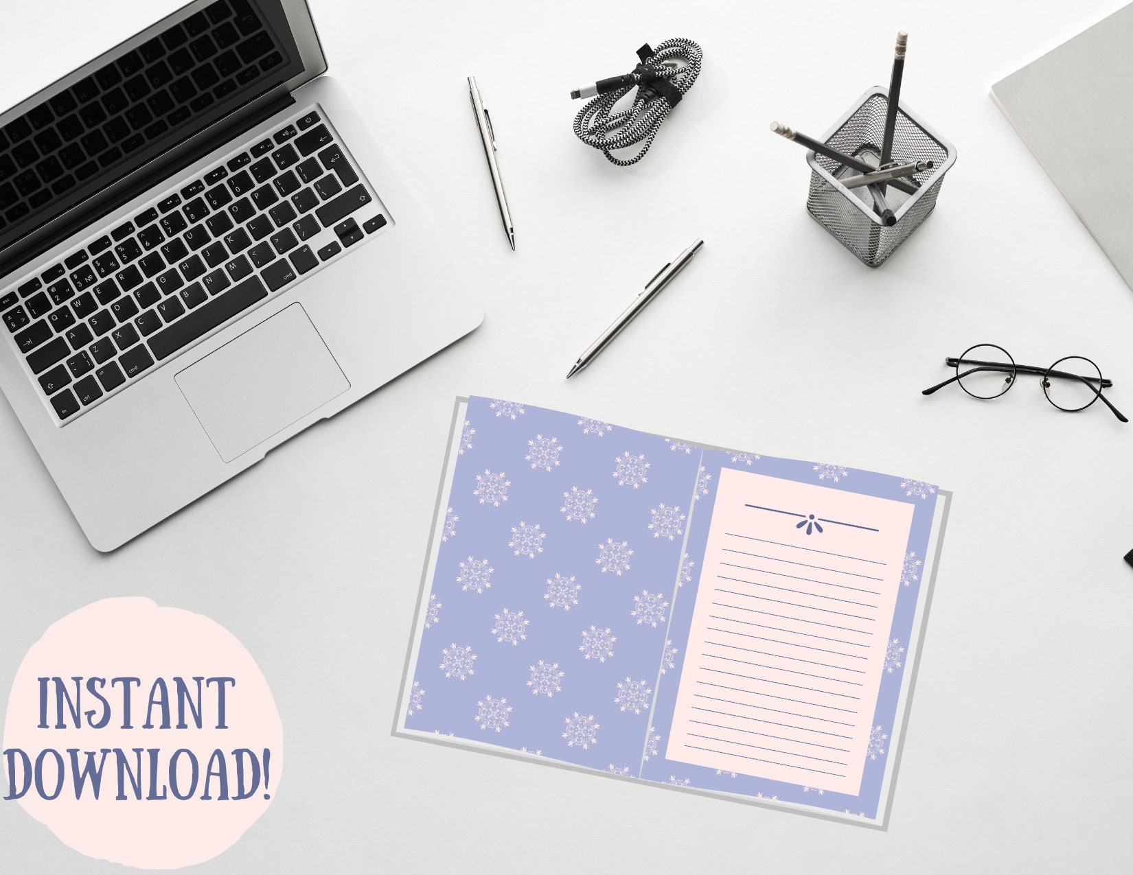 Lined Notebook Filler Paper Purple Stationary Etsy