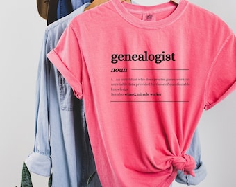 T-shirt définition généalogiste, cadeau passe-temps, t-shirt en coton unisexe