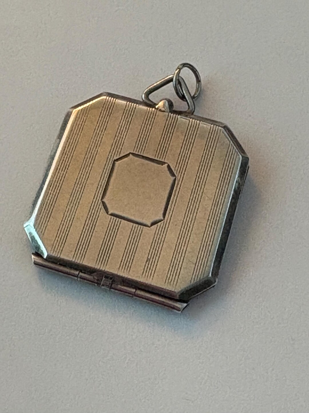 Antique Sterling Silver Locket, Jewelry, Art Deco Design, Two Picture ...