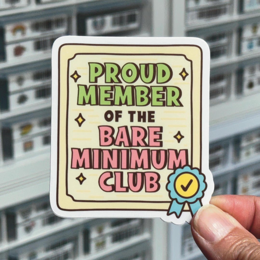Proud Member of the Bare Minimum Club Sticker, Funny Certificate Award ...