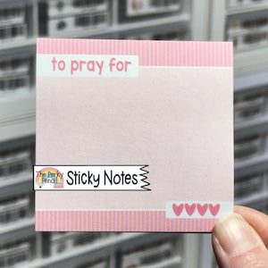 To Pray For Sticky Notes, Christian Memo Pad, Cute Religious Notepad, Prayer List Reminder, Stationery, Faith Sticky Note Pad, Office Gift
