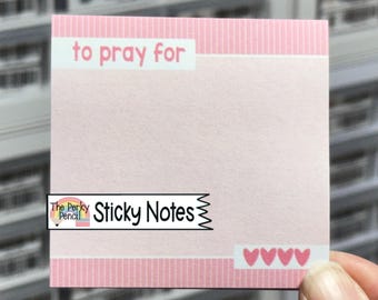 To Pray For Sticky Notes, Christian Memo Pad, Cute Religious Notepad, Prayer List Reminder, Stationery, Faith Sticky Note Pad, Office Gift