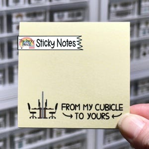 From My Cubicle To Yours Sticky Notes, Funny Sarcastic Memo Pad, Fun Unique Cubicle Decor, Office Notepad Stationery, Work Sticky Note Pad