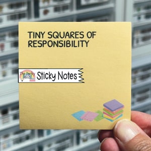 Tiny Squares Of Responsibility Sticky Notes, Funny Memo Pad Notepad, Boss Present, Sticky Note Pad, Sarcastic Office Supplies, Coworker Gift