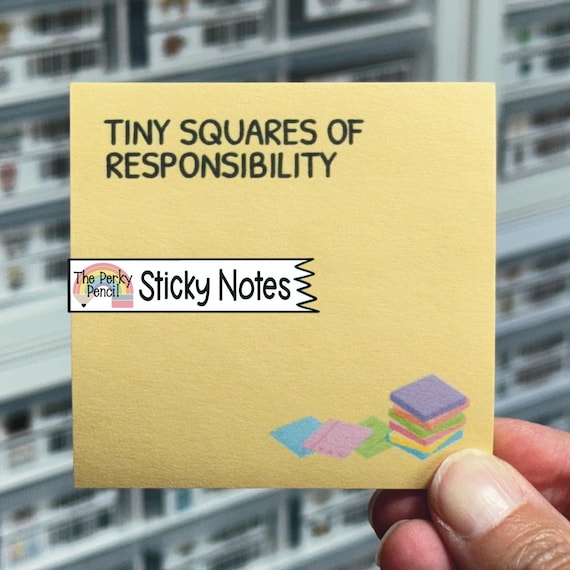 Tiny Squares Of Responsibility Sticky Notes, Funny Memo Pad Notepad, Boss Present, Sticky Note Pad, Sarcastic Office Supplies, Coworker Gift