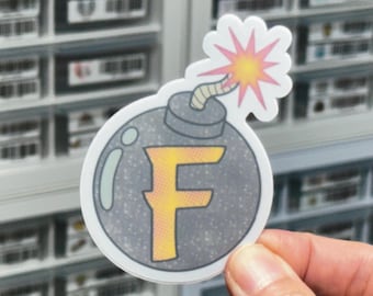 F Bomb Sticker, Fbomb Label, F-Bomb Decal, NSFW Stickers, Sarcastic Stickers, Cuss Words, Adult Humor for Laptop, Water Bottle, Journal