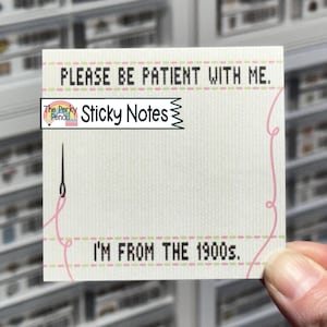 Please Be Patient With Me I'm From The 1900s Sticky Notes, Funny Memo Pad, Fun Cubicle Decor, Sarcastic Notepad Stationery, Sticky Note Pad