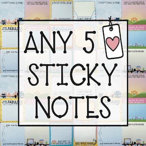 Choose Any 5 Sticky Notes, Pick Your Own Sticky Note Pack, Choose Your Own Sticky Note Multipack, Sticky Note Bundle, Assorted Sticky Notes