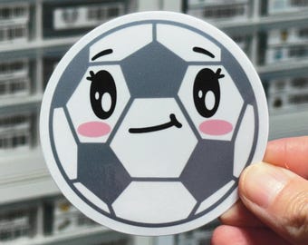 Cute Soccer Sticker, Kawaii Soccer Decal, Adorable Sports Balls Label, Soccer Mom, Soccer Life, Happy Game Day, Smile Face Soccer Ball, Goal