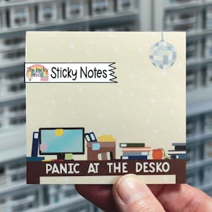 Panic At The Desko Sticky Notes, Funny Memo Pad, Notepad, Coworker, Sarcastic Sticky Note Pad, Funny Office Coworker Gift, Fun Boss Present
