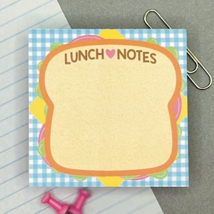 Lunch Notes Sticky Notepad, Lunch Box Notes, Lunchbox Memo Pad, Love Notes to Kids, Stationery, School Reminder Sticky Notes, Note From Mom