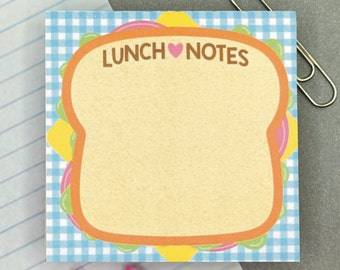 Lunch Notes Sticky Notepad, Lunch Box Notes, Lunchbox Memo Pad, Love Notes to Kids, Stationery, School Reminder Sticky Notes, Note From Mom