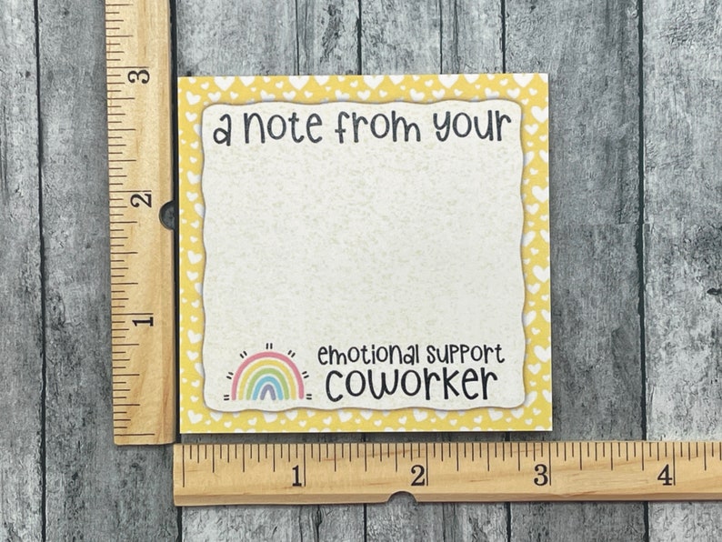 Emotional Support Coworker Sticky Note Pad, Cute Sticky Notes, Office Memo Pad, Cute Notepad, Teacher Sticky Notes, Home Office Stationery image 4