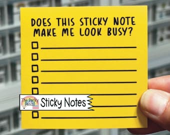 Does This Sticky Note Make Me Look Busy Sticky Notes, Funny Memo Pad Notepad, Sticky Note Pad, Sarcastic Work Bestie Gift, Office Supplies