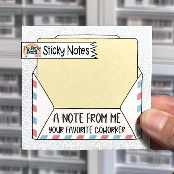 A Note From Me Your Favorite Coworker Sticky Notes, Cute Sticky Notes, Office Memo Pad, Fun Notepad, Teacher Sticky Notes, Office Stationery