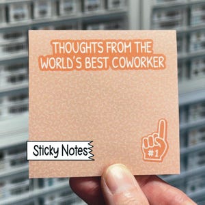 Thoughts From The World&#39;s Best Coworker Sticky Notes, Funny Memo Pad, Notepad, Sarcastic Sticky Note Pad, Funny Office Coworker Gift Present