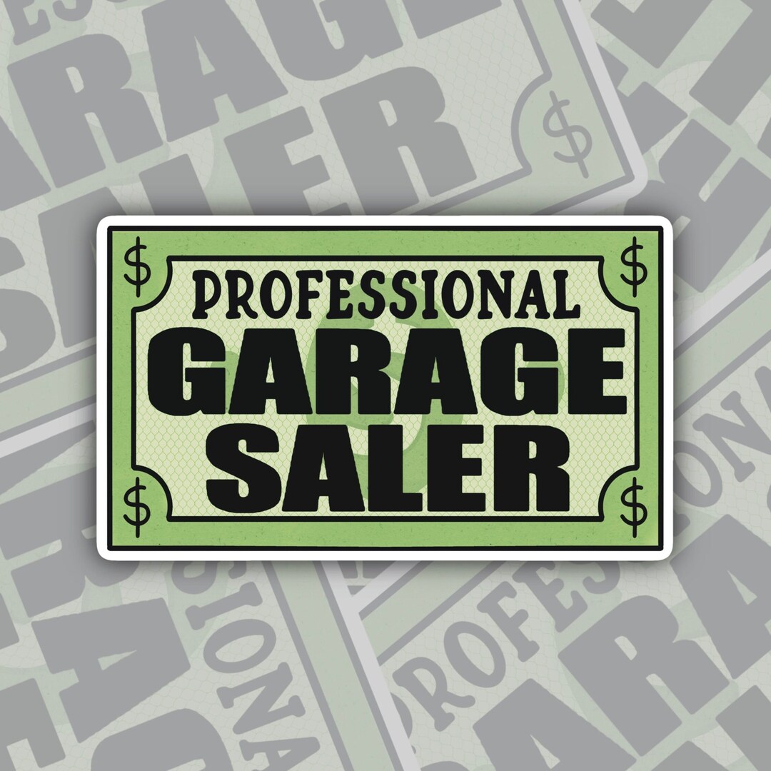 Professional Garage Saler Sticker, Garage Sale Lover, Yard Sale Decal ...