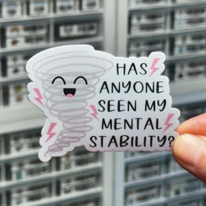 Has Anyone Seen My Mental Stability Sticker, Cute Mental Health Stickers, Anxiety Sticker, Self Care Stickers, Wellness Therapy Stickers