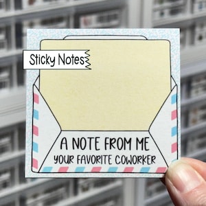 A Note From Me Your Favorite Coworker Sticky Notes, Cute Sticky Notes, Office Memo Pad, Fun Notepad, Teacher Sticky Notes, Office Stationery