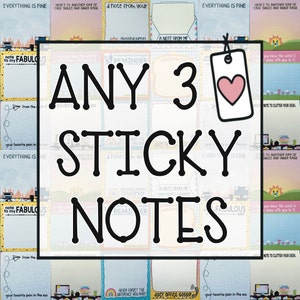 Choose Any 3 Sticky Notes, Pick Your Own Sticky Note Pack, Choose Your Own Sticky Note Multipack, Sticky Note Bundle, Assorted Sticky Notes