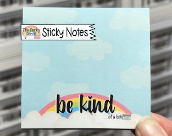 Be Kind...of a B*tch Sticky Notes, Funny Sassy Memo Pad, Fun Cubicle Decor, NSFW Notepad Stationery, Cute Rainbow Sticky Sarcastic Note Pad
