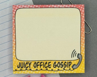 Juicy Office Gossip Sticky Notes, Funny Memo Pad, Cute Notepad, Stationery, Fun Sticky Note Pad, Spill The Tea, Fun Home Office Sticky Notes