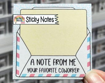 A Note From Me Your Favorite Coworker Sticky Notes, Cute Sticky Notes, Office Memo Pad, Fun Notepad, Teacher Sticky Notes, Office Stationery