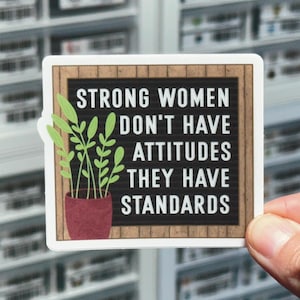 Strong Women Don't Have Attitudes They Have Standards Sticker, Self Care Stickers, Empowerment Sticker, Cute Feminist Gift, Feminism Present