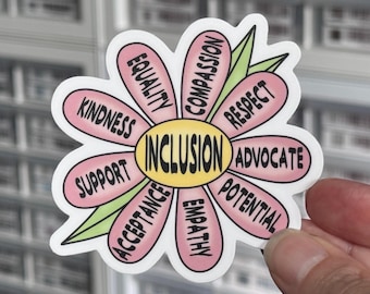 Inclusion Flower Sticker, Disability Awareness, Accessibility Inclusion Matters, Gift for SPED Teacher, Disability Rights, Disability Decal