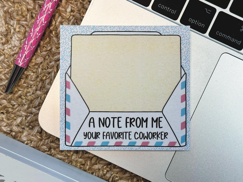 A Note From Me Your Favorite Coworker Sticky Notes, Cute Sticky Notes, Office Memo Pad, Fun Notepad, Teacher Sticky Notes, Office Stationery image 3
