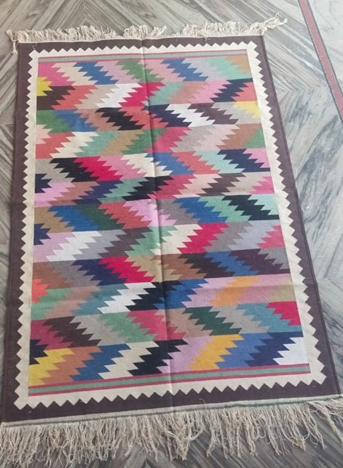 MULTICOLOR DHURRIE CARPET 120 X 180 Etsy