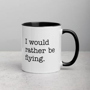 Ich würde lieber fliegen Kaffeetasse • Einzigartiges Pilot Geschenk • Luftfahrt Tasse • Flug Schul Schüler Geschenk • Vielflieger Tasse • Luftfahrt Geschenk