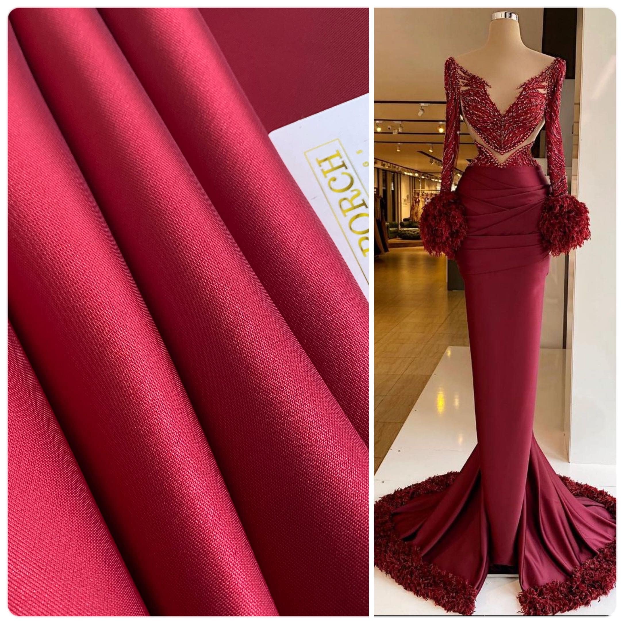 burgundy dress fabric Jluxlabel Women's Radiance Maxi Gown - Red - Size M