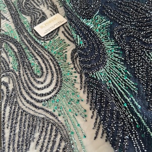 Luxury Bridal,Haute couture Beaded Embroidery lace, Floral lace, Unique Embroidered Lace for bridals,weddings,reception dress SOLD PER YARD