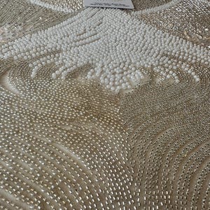 Luxury Bridal ,Heavy beaded Panel Lace,Haute couture Handbeaded Applique for bridals,weddings,prom dress,reception dress sold per yard